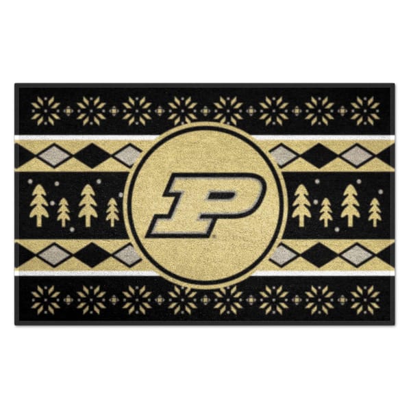 Purdue Boilermakers Holiday Sweater Black 1.5 ft. x 2.5 ft. Starter Area Rug