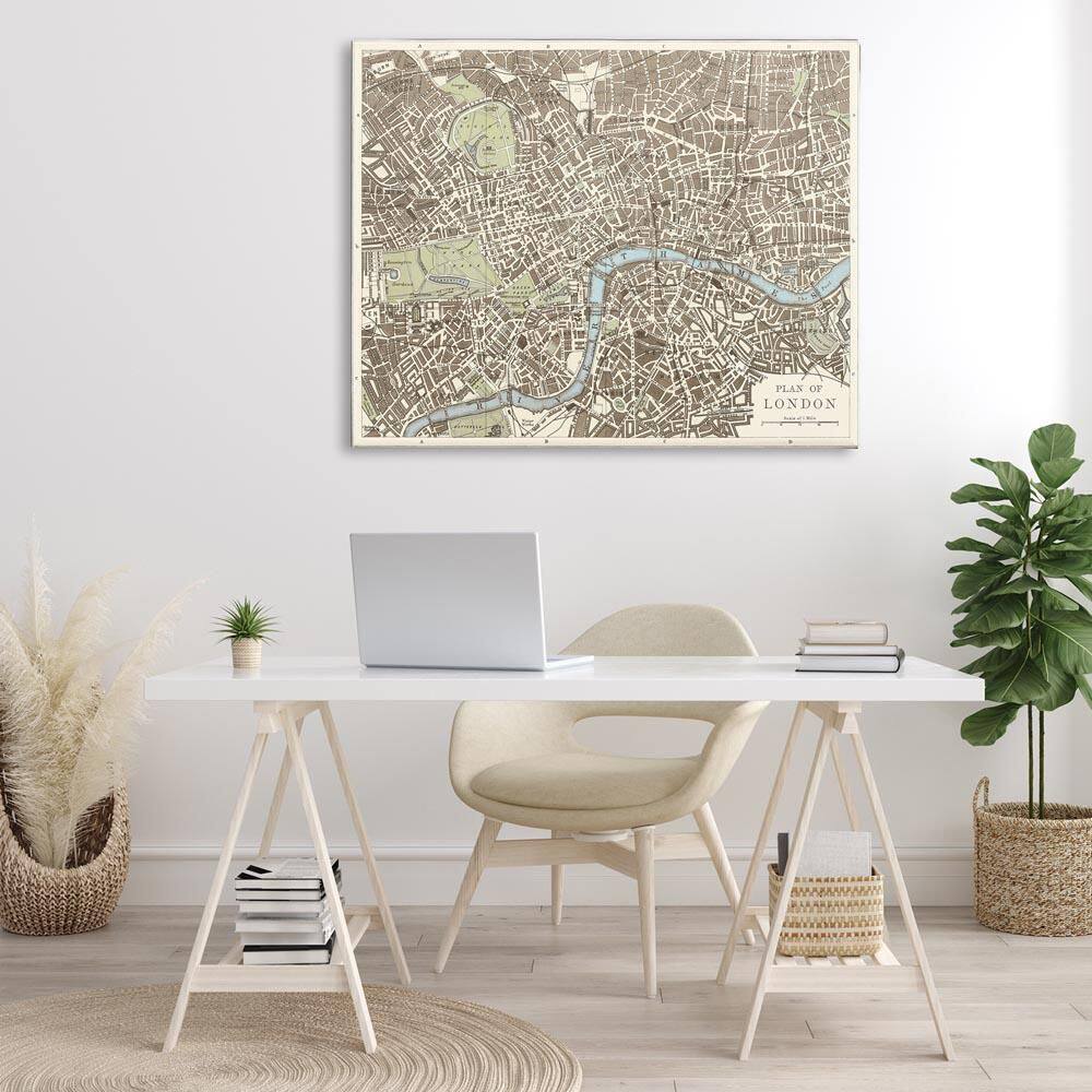 Vintage Blueprint Plant of London by Phillipa Katz Unframed Abstract Graphic Art Print 36 in. x 48 in. price history on PriceWatchPro