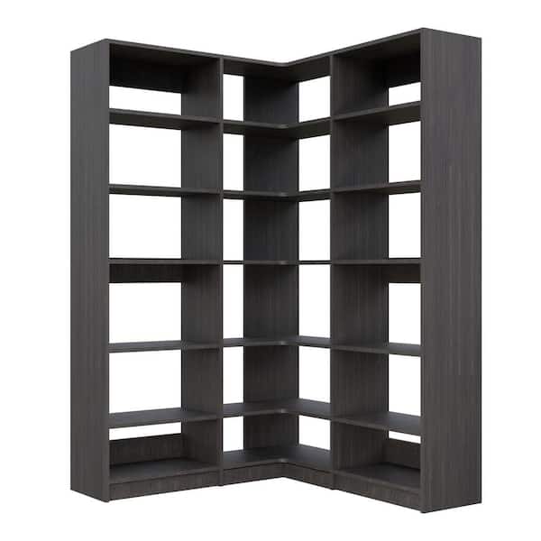 Alto Pantry Collection 47.25 in. W Grey Wall Mounted 2-Shelf Towers and Corner Shelf Tower Wood Closet System