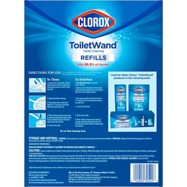 Clorox ToiletWand Disinfecting Disposable Toilet Cleaning System Storage  Caddy and 6 Disinfecting Refill Heads 4460003191 - The Home Depot