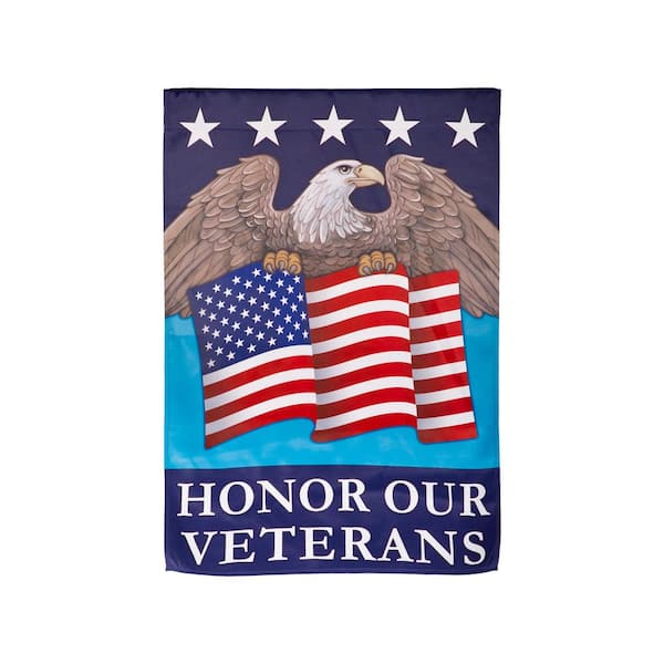 Evergreen Enterprises 2-1/3 ft. x 3-2/3 ft. Honor Our Veterans Suede House Flag