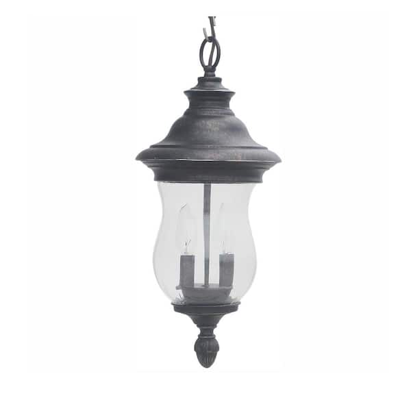 Home Decorators Collection Wesleigh 2-Light Bronze Outdoor Chain Hung Lantern