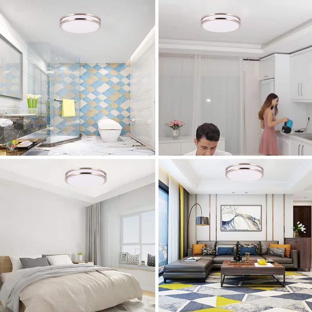 14" Brushed Nickel LED Flush Mount Ceiling Light