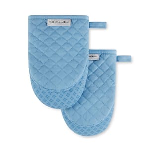 Asteroid Silicone Grip Blue Mini Oven Mitt Set (2-Pack)