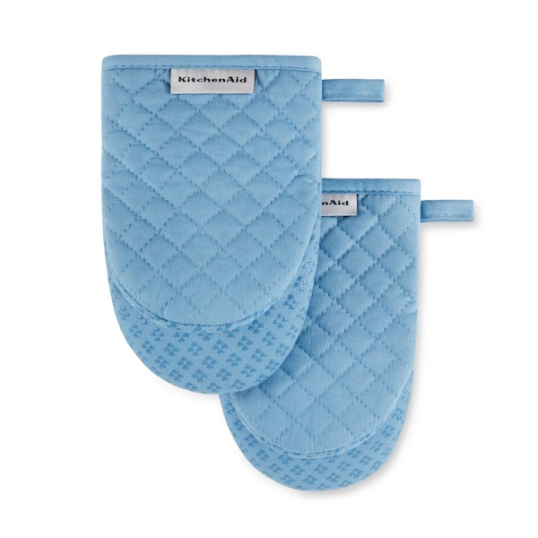 KitchenAid Asteroid Silicone Grip Blue Mini Oven Mitt Set (2-Pack)