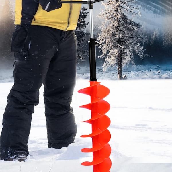 Cisvio Ice Fishing Auger, 3 Adjustable Depths Up to 55 in., Including  2-Pieces Replaceable Blades and Storage Bag-Scarlet OVDYS130-Scarlet-8 -  The Home Depot