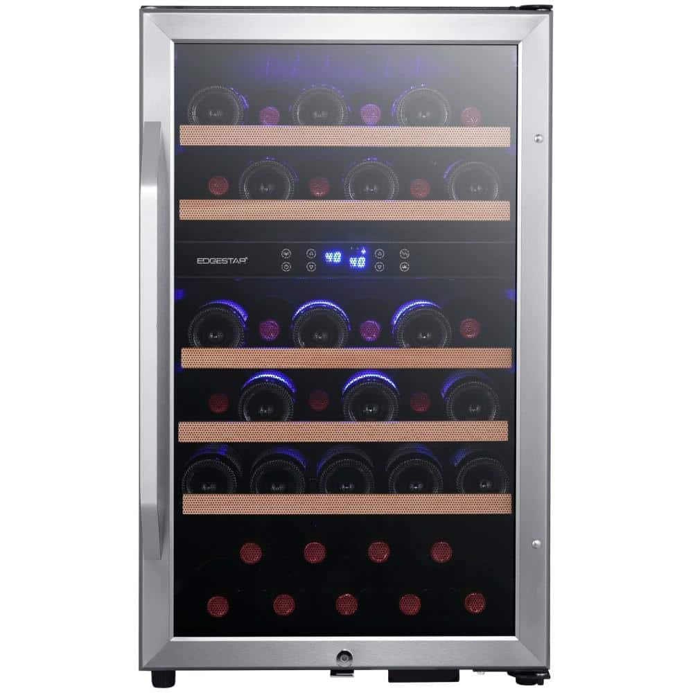 EdgeStar Dual Zone 38-Bottle Free Standing Wine Cooler, Stainless -  CWF380DZ