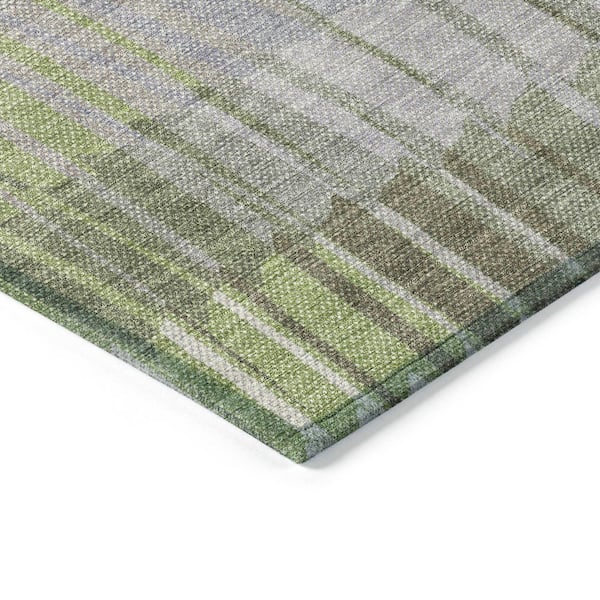 Chantille Machine Washable Indoor/Outdoor Abstract ACN2271 Olive 8 ft. x 10 ft. Area Rug