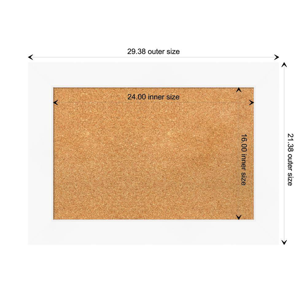 Amanti Art White Framed Natural Cork Bulletin Board