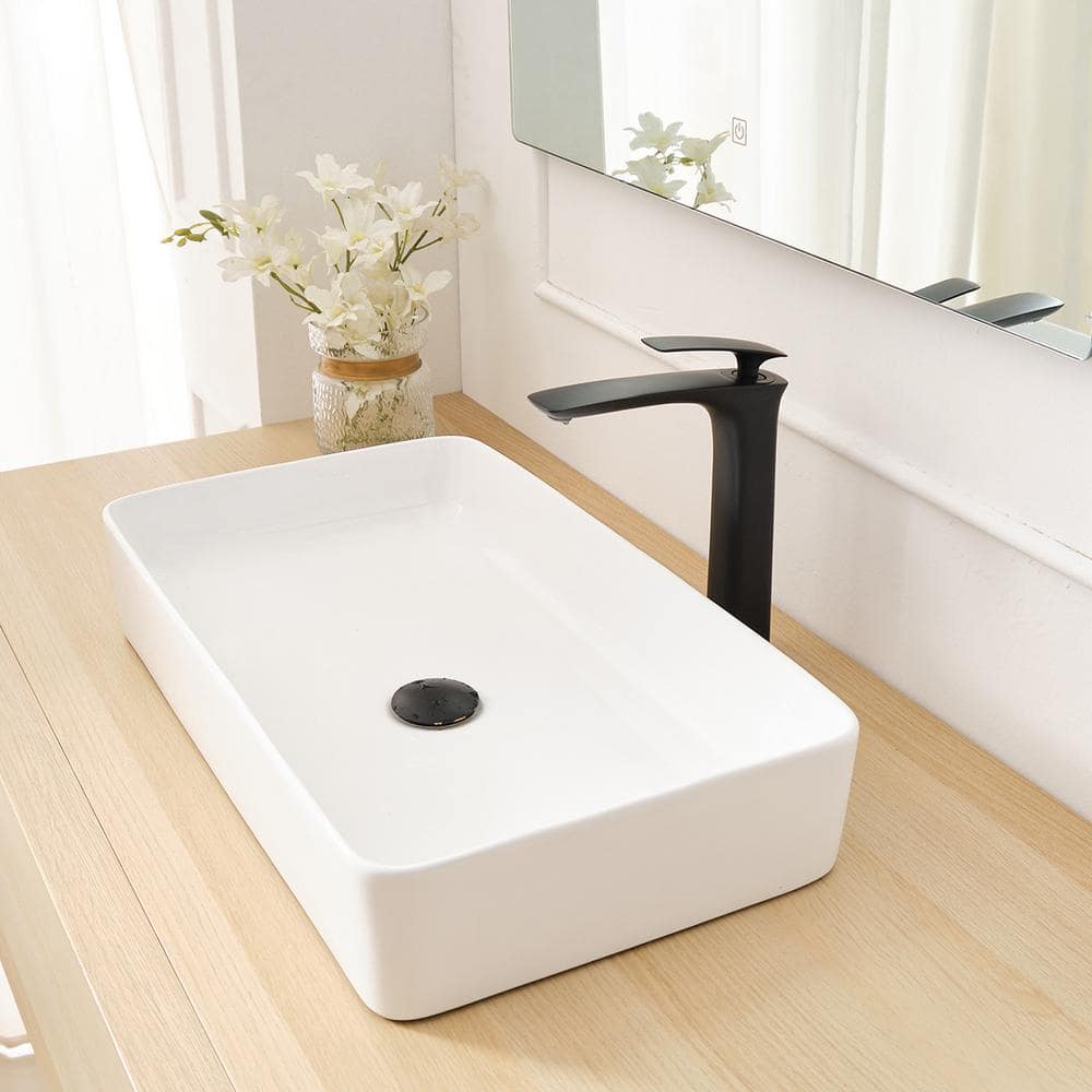 Matte Black Single Handle Vessel Sink Faucet