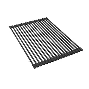 Quartz Classic Black Silicone 11-7/8 in. x 17-5/8 in. x 15/16 in. Roll Up Drying Rack