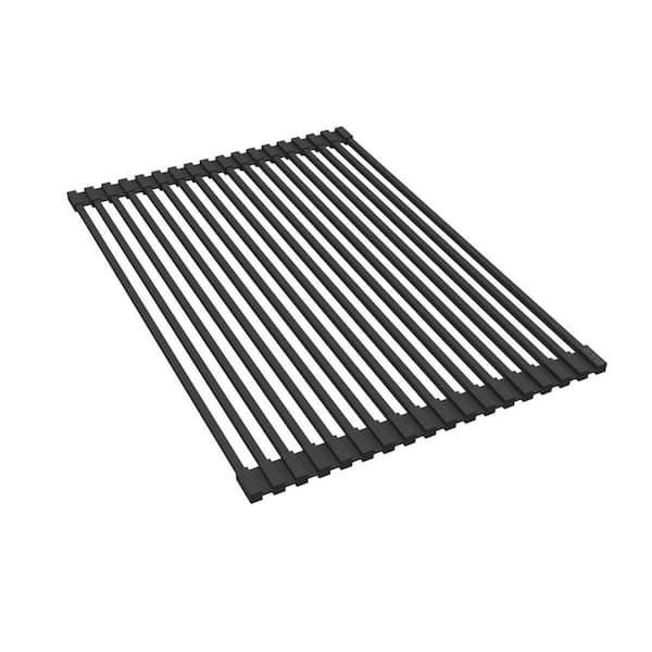 Elkay Quartz Classic Black Silicone 11-7/8 in. x 17-5/8 in. x 15/16 in. Roll Up Drying Rack