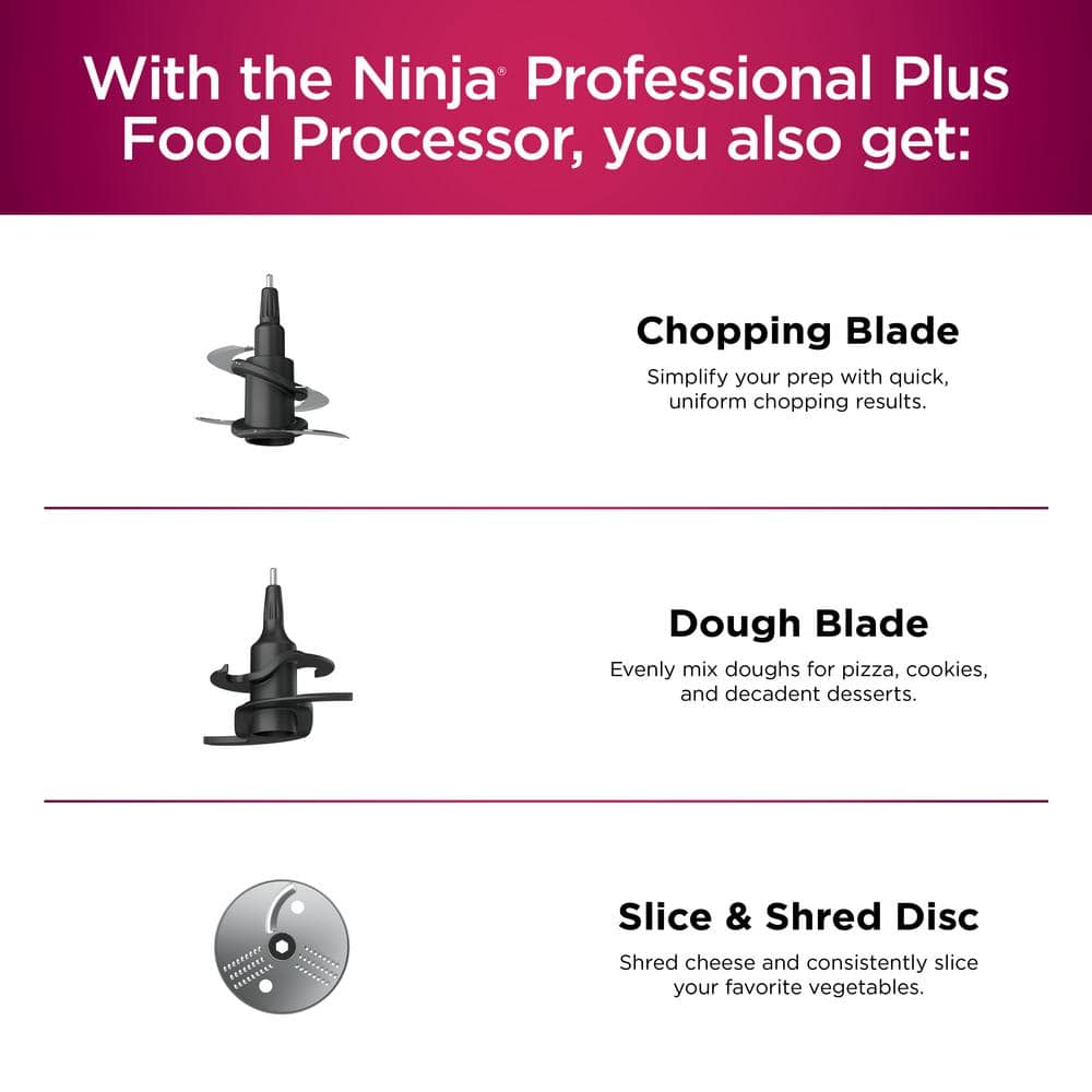 Ninja 9-Cup Silver Food Processor with Variable Speed and Attachments