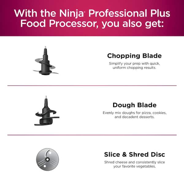 Ninja - Professional Food Processor, 1000 Peak Watts, 9-Cup Capacity, Auto-iQ Preset Programs - Silver