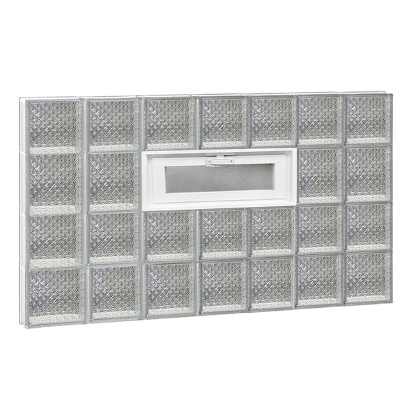 Clearly Secure 40.25 in. x 25 in. x 3.125 in. Frameless Diamond Pattern Vented Glass Block Window