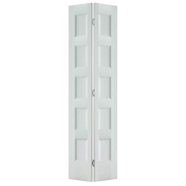 JELD-WEN 24 in. x 80 in. Conmore Light Grey Paint Smooth Hollow Core Molded Composite Interior Closet Bi-Fold Door