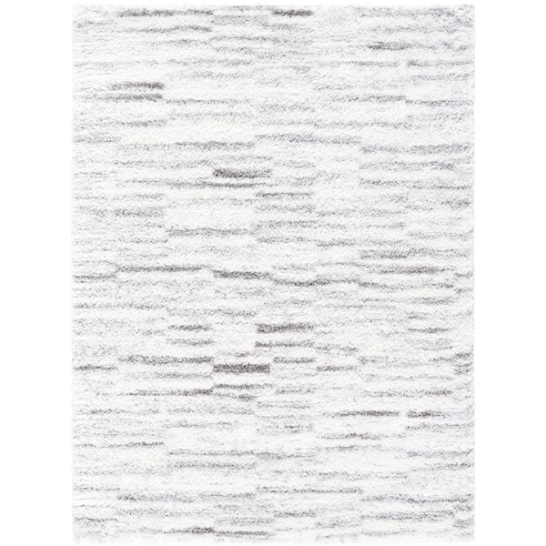 Cloudy Shag Gray/Ivory 8 ft. x 10 ft. Modern Indoor Area Rug