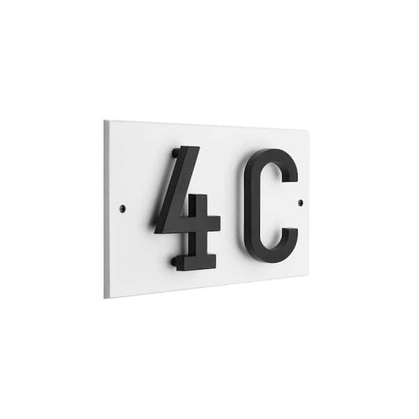 Floating Stand-Off 2-Number Horizontal Sign White with Black Modern Font Numbers