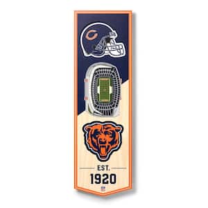 YouTheFan 953968 6 x 19 in. NFL Chicago Bears 3D Stadium Banner - Soldier Field