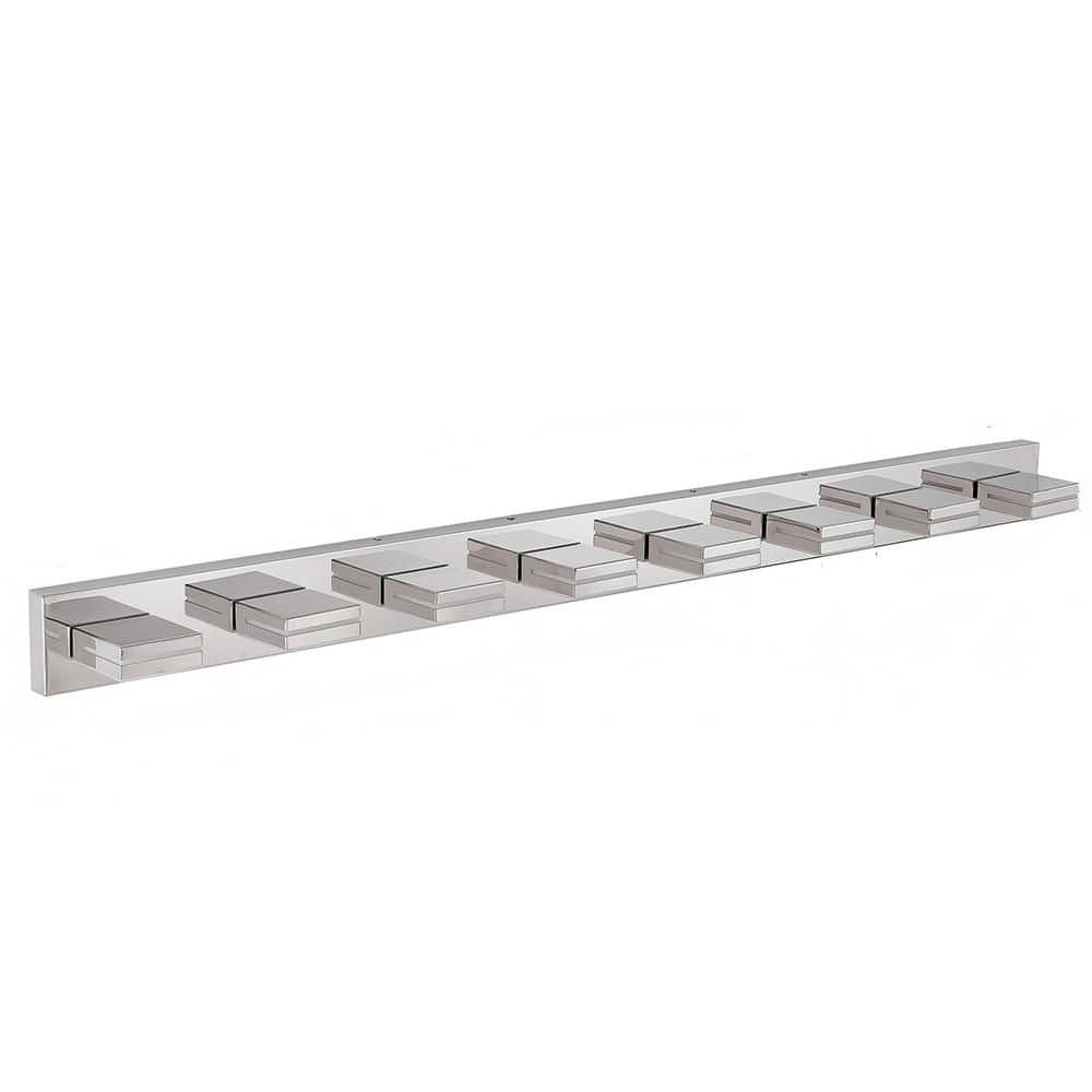 63 in. 8-Light Chrome LED Vanity Light Wall Sconce with Square Shade, Sleek Minimalist Design price history on PriceWatchPro
