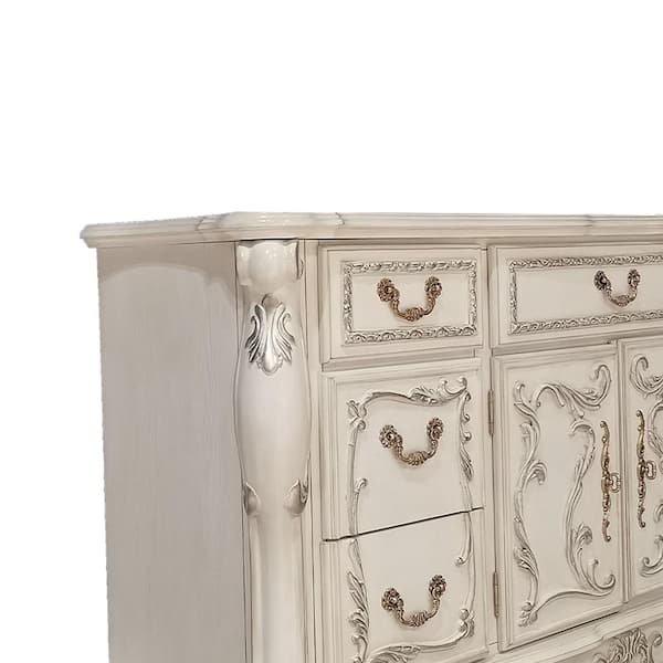 Acme Furniture Dresden Antique White Finish 7 20.5 in. Dresser 
