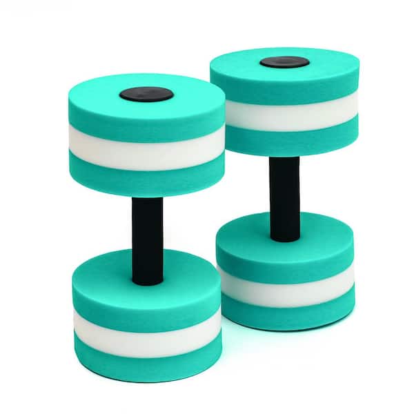 Trademark Innovations Light Weight Aquatic Exercise Dumbbells for Water Aerobics (Set of 2, Teal)