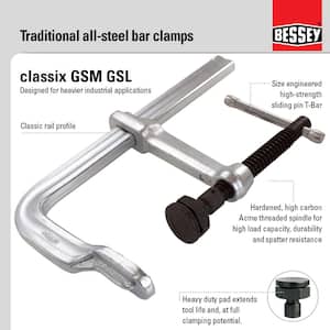 ClassiX International 12 in. Capacity All Steel Clamp with Heavy Duty Pad 5-1/2 in. Throat Depth