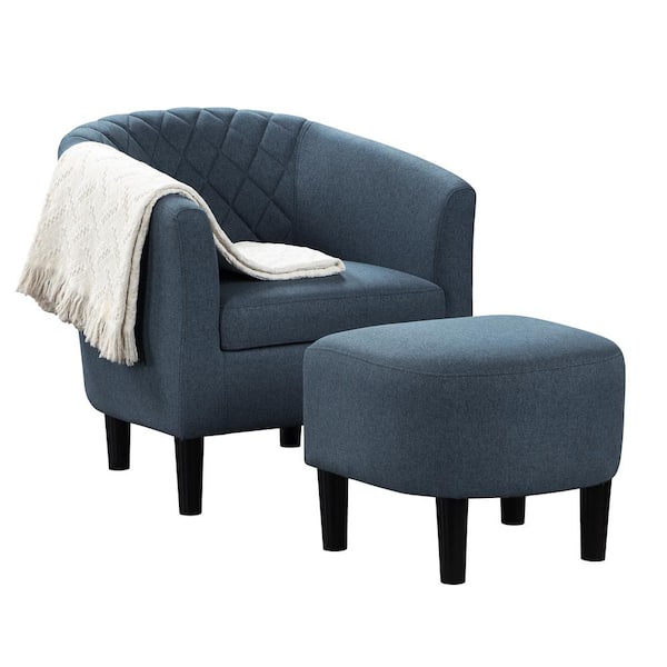 Convenience Concepts Take A Seat Roosevelt Accent Chair with Ottoman Blue