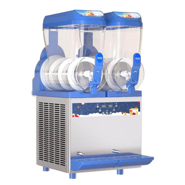 Unbranded BZD 1015 oz. Snow Cone Machine in Blue with Stainless Steel Body, 2 x 15 L Tanks