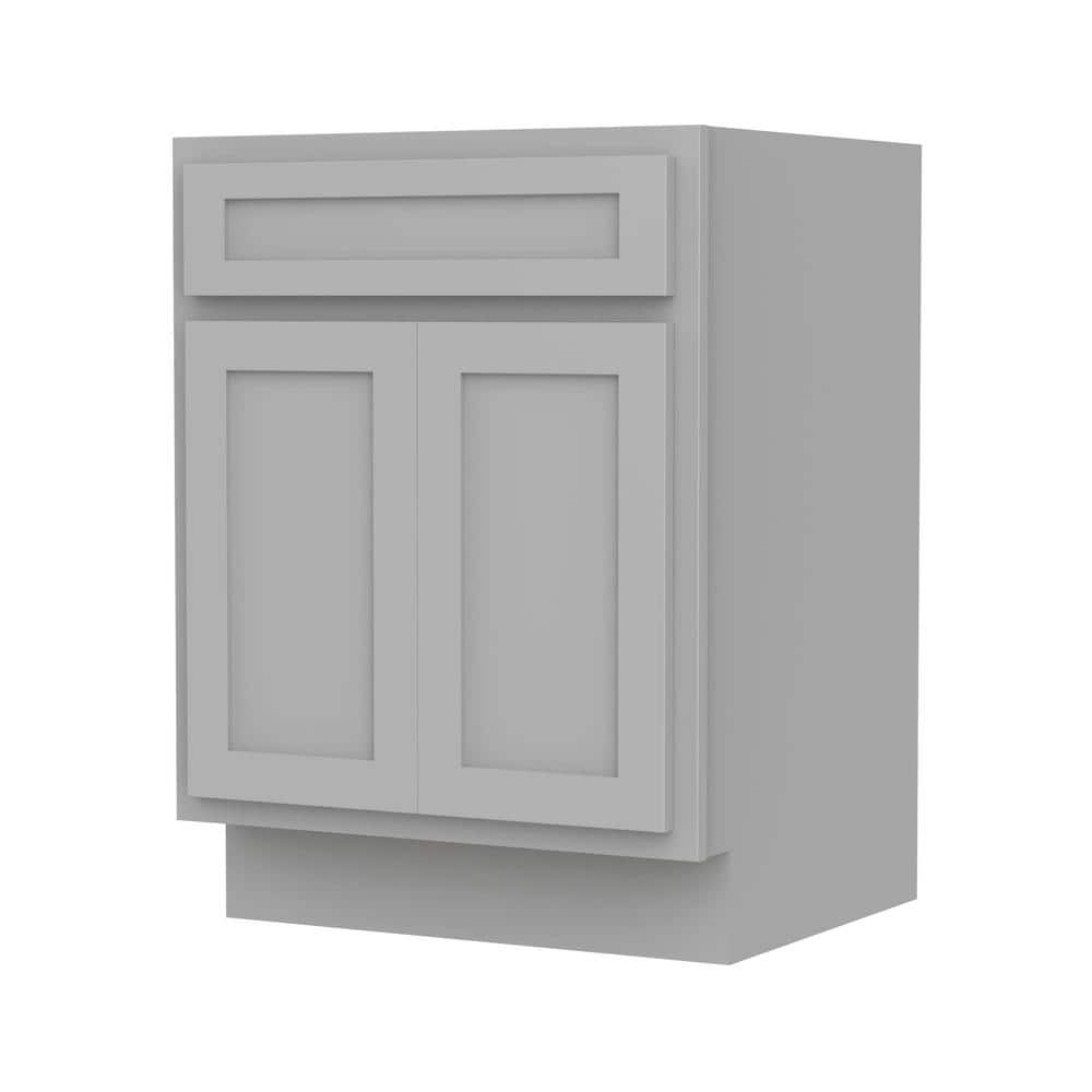 Gray 24" Freestanding Shaker-Style Vanity Cabinet