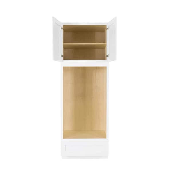 Lancaster White Plywood Shaker Stock Assembled Double Oven Kitchen Cabinet 33 in. W x 84 in. H x 27 in. D