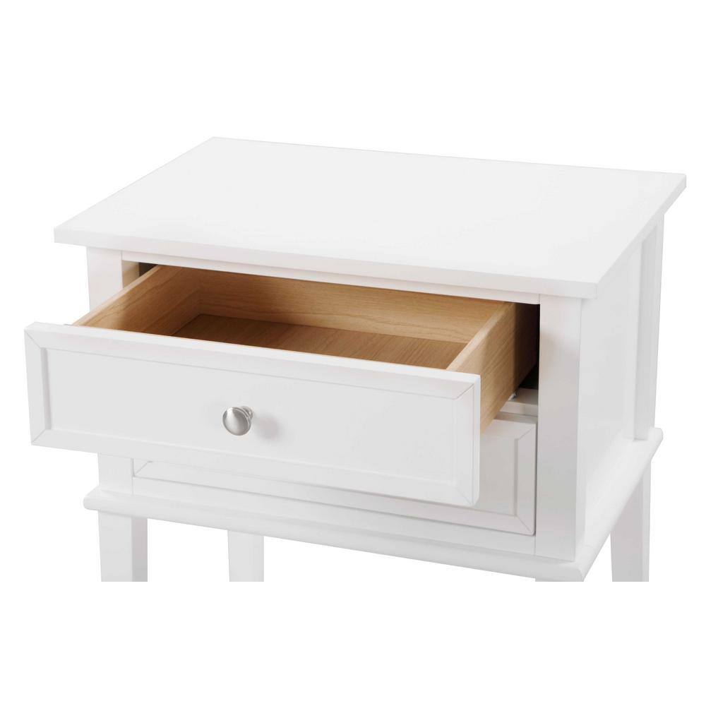 Newton Classic White 2-Drawer Nightstand in Solid & Manufactured Wood