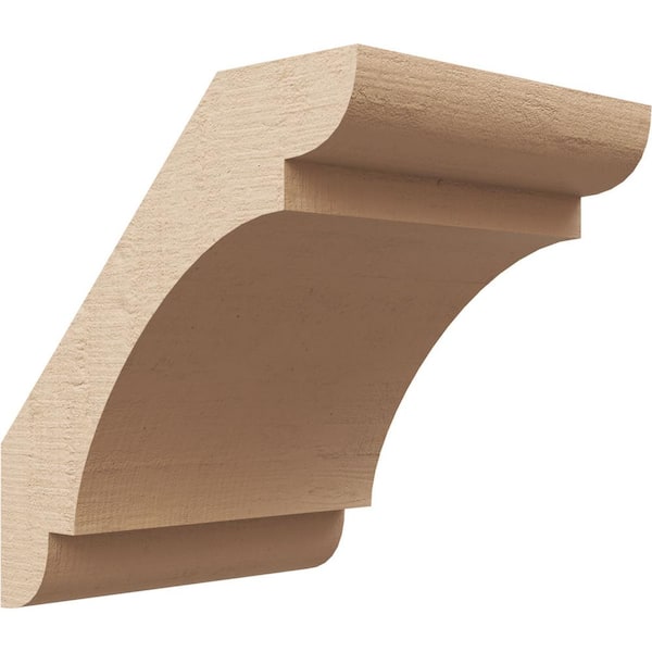 Ekena Millwork 5 in. x 6 in. x 6 in. Olympic Rough Cedar Woodgrain Timberthane Polyurethane Knee Brace, Primed