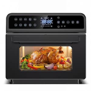 23.2 qt. Countertop Black Air Fryer that provides 10 Smart Programs with Rotisserie, Drip tray, LCD Digital Screen