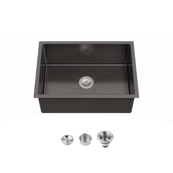 INSTER 27 in. x 19 in. Matte Black Stainless Steel Single Bowl INSTER 27 in. x 19 in. Matte Black Stainless Steel Single Bowl