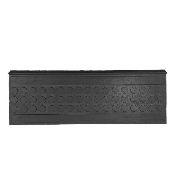 Ottomanson Easy clean, Waterproof, Low Profile Non-Slip Indoor/Outdoor Rubber Stair Treads, 10 in. x 30 in. (Set of 5), Black Coin