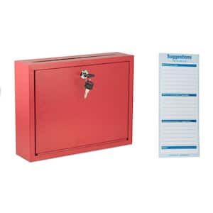 Large Size Red Steel Multi-Purpose Drop Box Mailbox with Suggestion Cards