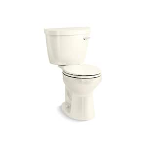 Cimarron 12 in. Rough In 2-Piece 1.28 GPF Single Flush Round Toilet in Biscuit Seat Not Included