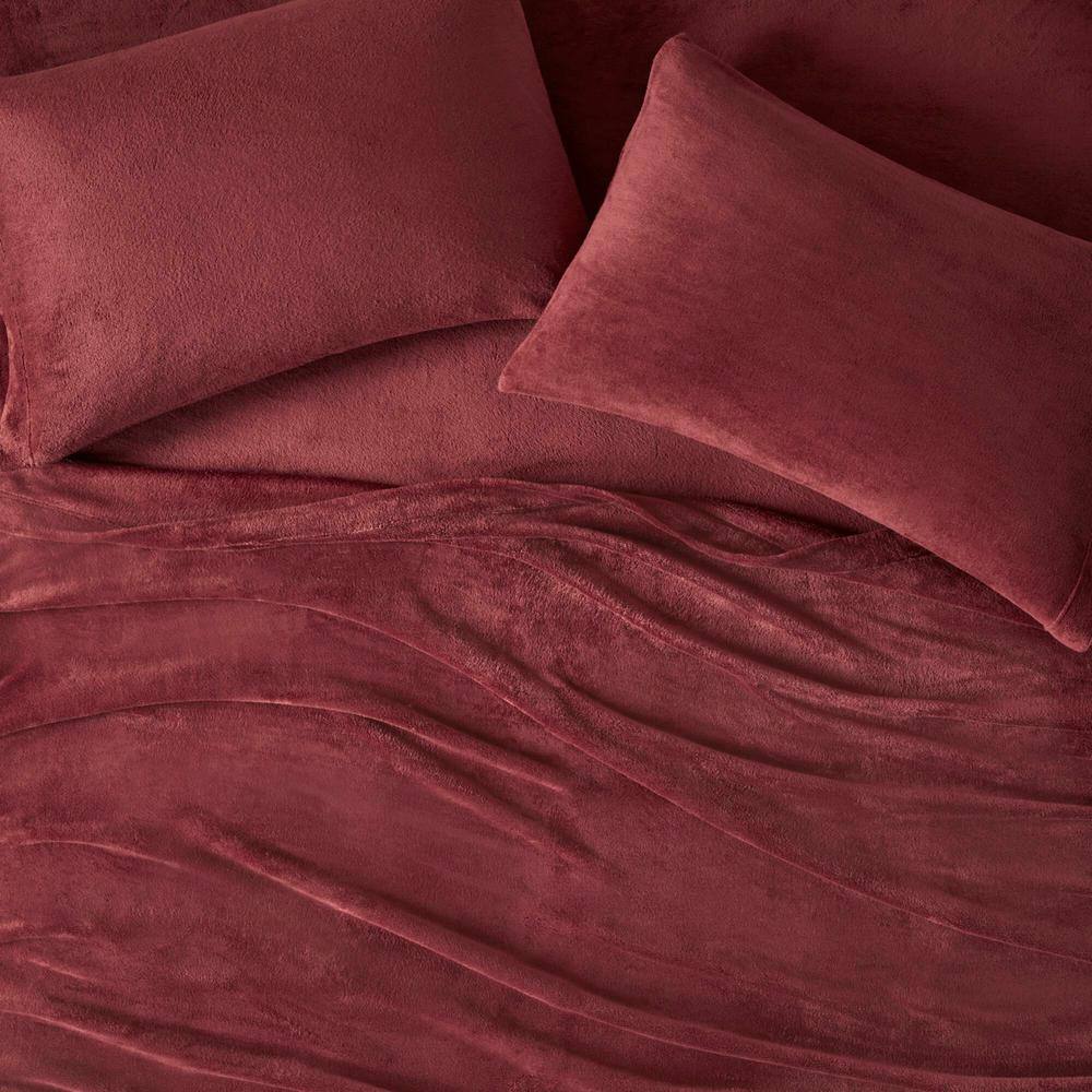 Twin Burgundy Soft Plush Microfiber Sheet Set