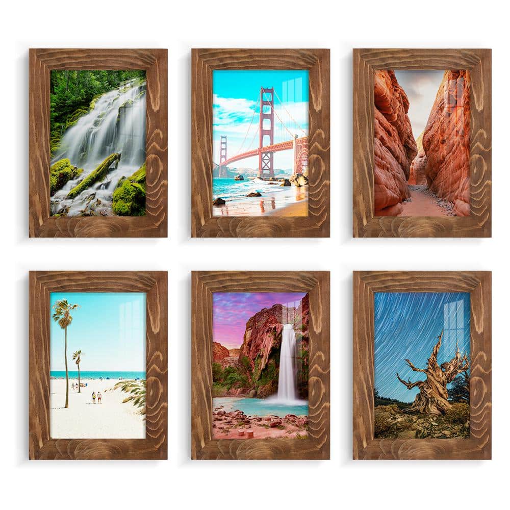Woodgrain 5 in. x 7 in. Walnut Picture Frame (Set of 6) price history on PriceWatchPro