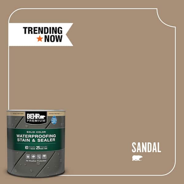 BEHR PREMIUM 1 qt. #SC-121 Sandal Solid Color Waterproofing Exterior Wood Stain and Sealer