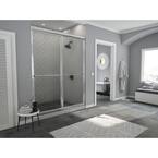 Newport 46 in. to 47.625 in. x 70 in. Framed Sliding Shower Door with Towel Bar in Chrome and Aquatex Glass