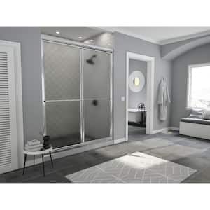 Newport 50 in. to 51.625 in. x 70 in. Framed Sliding Shower Door with Towel Bar in Chrome and Aquatex Glass