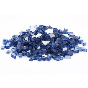 1/2 in. 10 lb. Medium Cobalt Blue Reflective Tempered Fire Glass