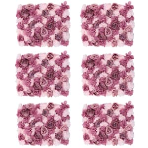 23 .6 in. x 15.7 in. 6 Pieces Pink Artificial Floral Wall Panel Rose Wedding Centerpieces