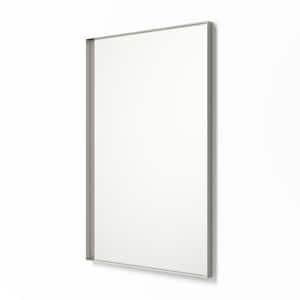 20 in. x 30 in. Metal Framed Rectangular Bathroom Vanity Mirror in Nickel