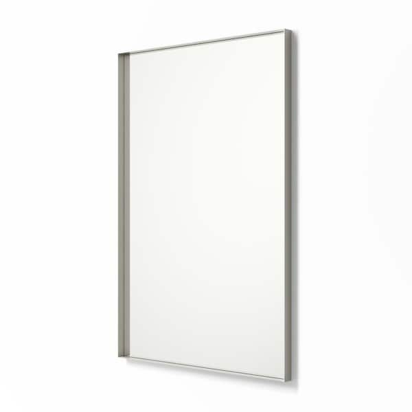 better bevel 20 in. x 30 in. Metal Framed Rectangular Bathroom Vanity Mirror in Nickel