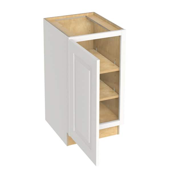 Home Decorators Collection Grayson 18 in. W x 21 in. D x 34.5 in. H Assembled Plywood Full Height Door Base Bath Cabinet in Pacific White LH