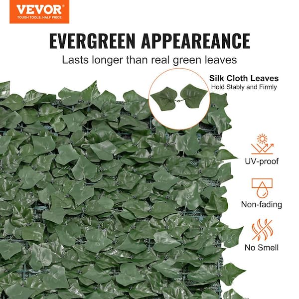 Artificial Green Wall 39 in. x 98 in. Polyethylene Ivy Privacy Garden Fence Screen Greenery Faux Hedges Vine Leaf