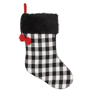18 in. Fabric Christmas Buffalo Plaid Deluxe Stockings (2-Pack)